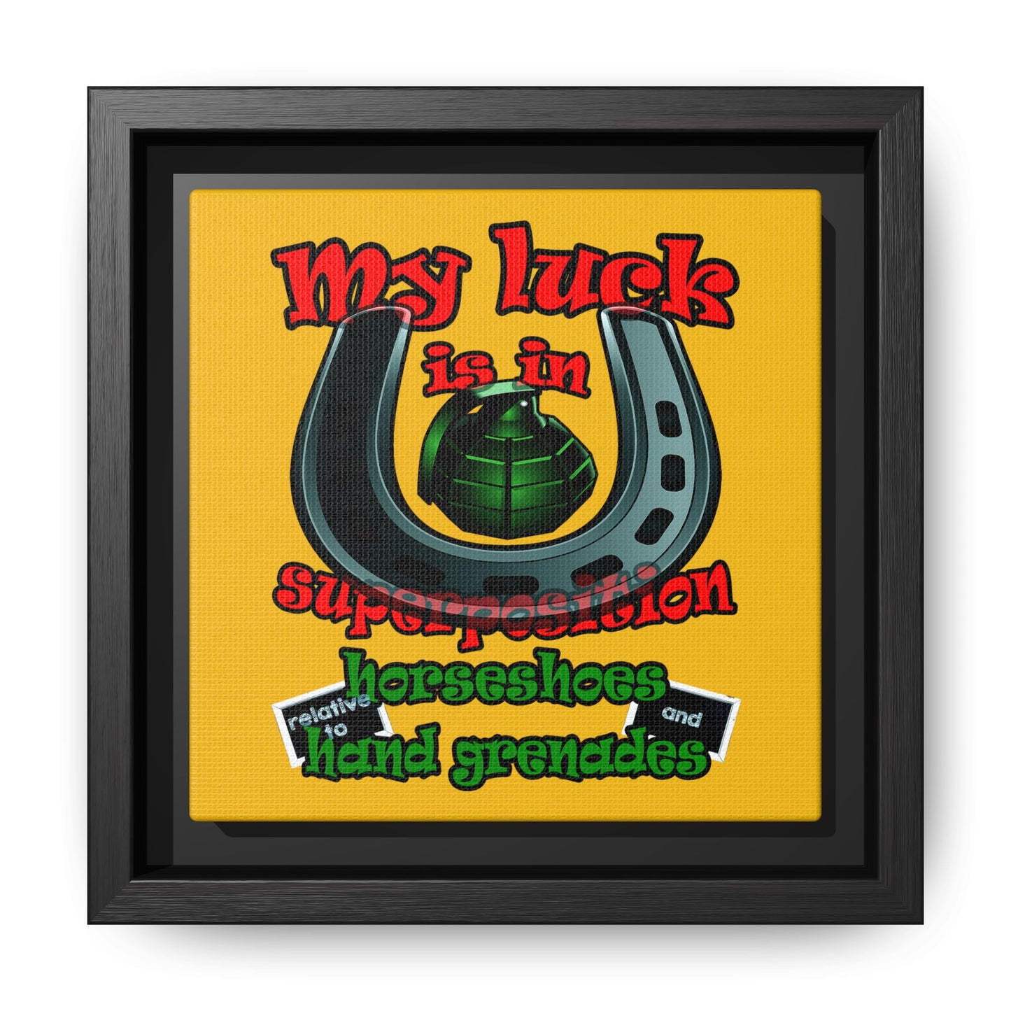 my luck - framed canvas art (yellow)