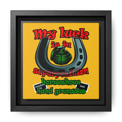 my luck - framed canvas art (yellow)