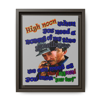 high noon - framed canvas art (light grey)