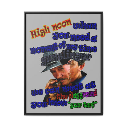 high noon - framed canvas art (light grey)