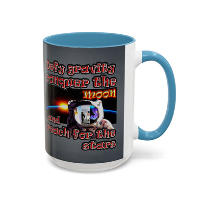 defy conquer reach - Accent Mug (grey-light grey)