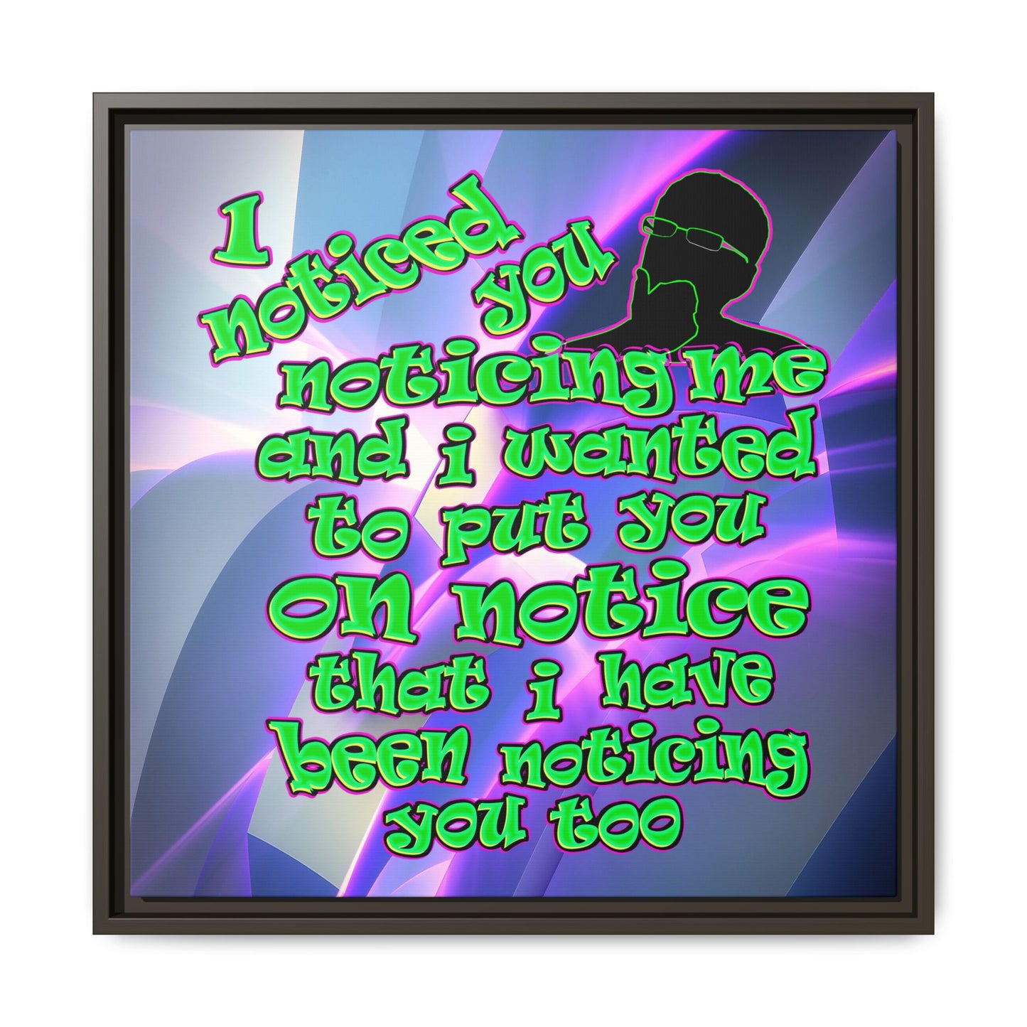 noticed you noticing - framed canvas art (grey-pink wave)