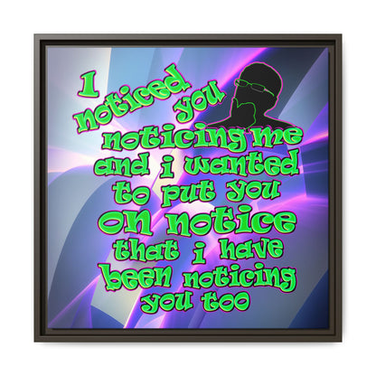 noticed you noticing - framed canvas art (grey-pink wave)