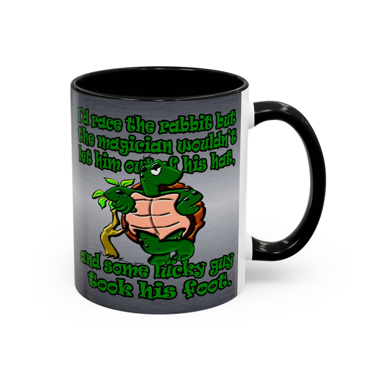 turtle race - Accent Mug (brushed nickel)