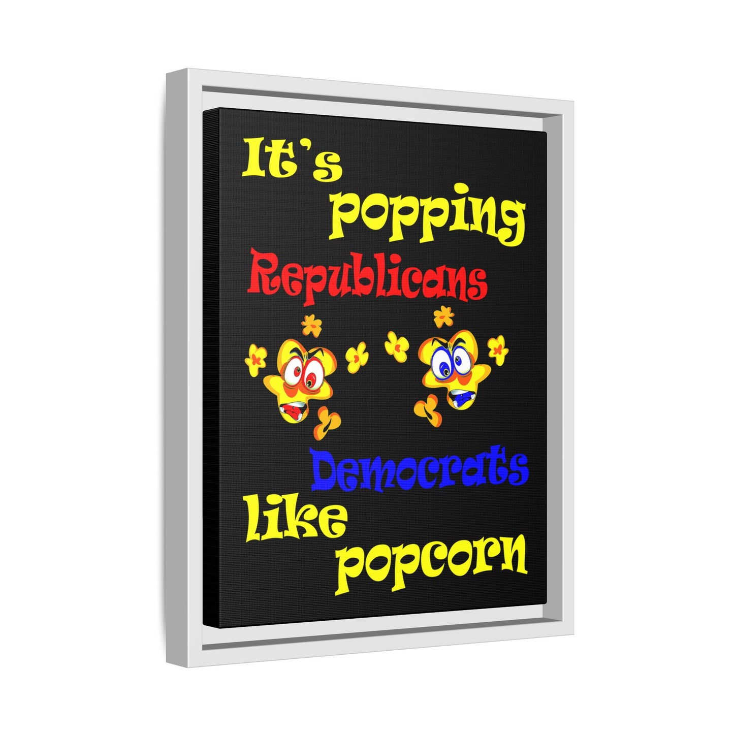 popping like popcorn - framed canvas art (black)