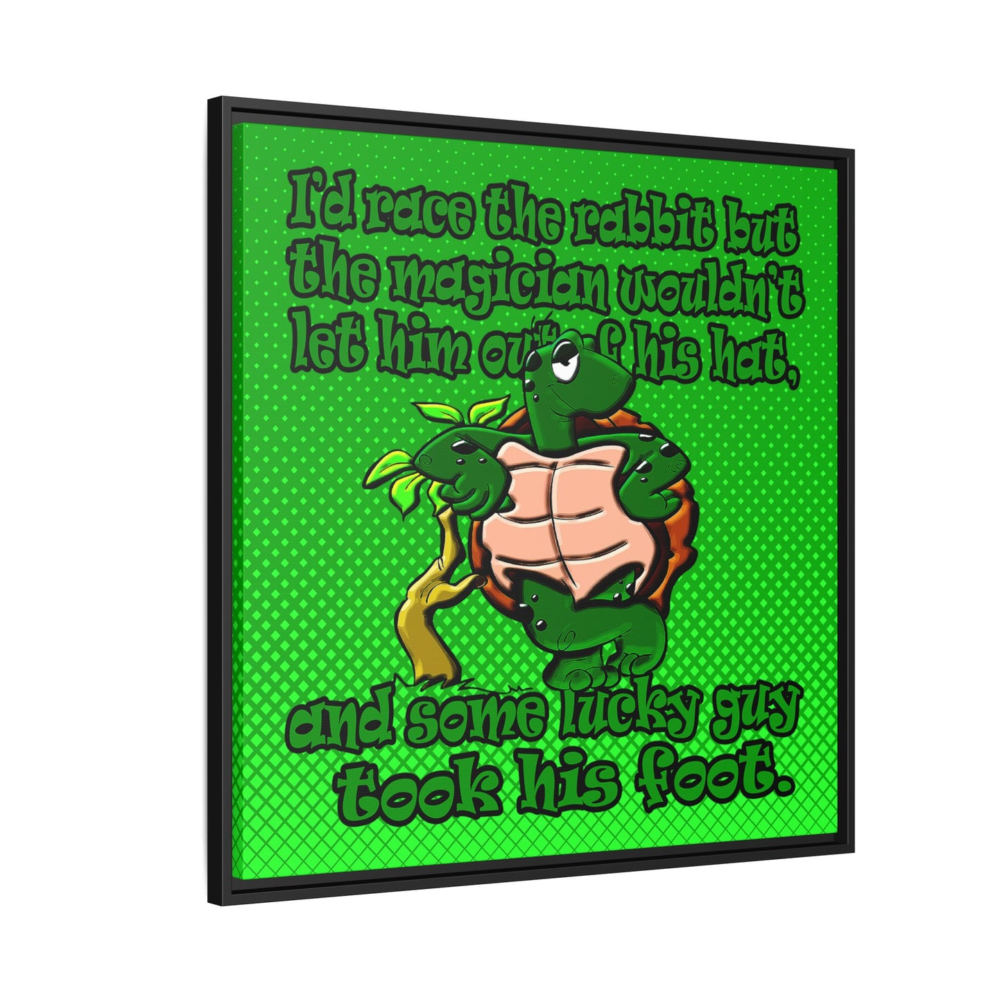 turtle race - framed canvas art (logo green)