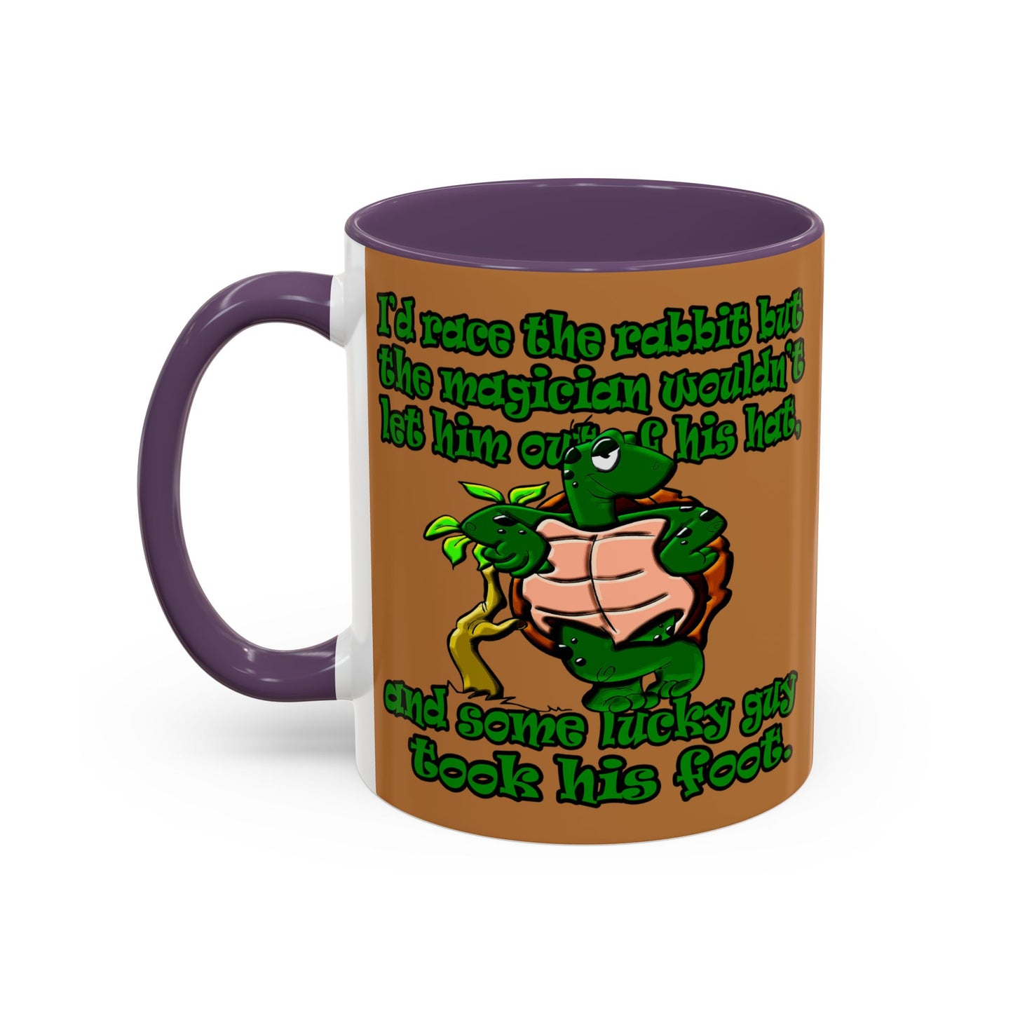 turtle race - Accent Mug (light brown)