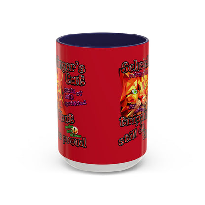 schrodinger's cat - Accent Mug (dark red)