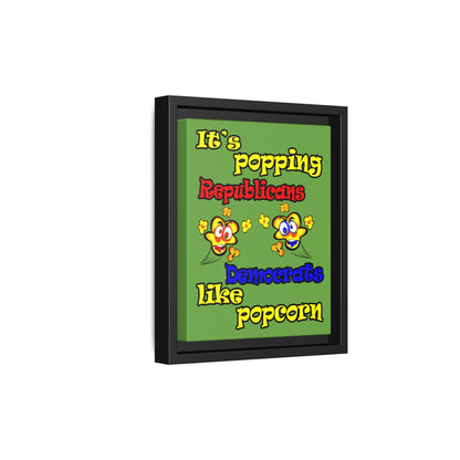popping like popcorn - framed canvas art (green)