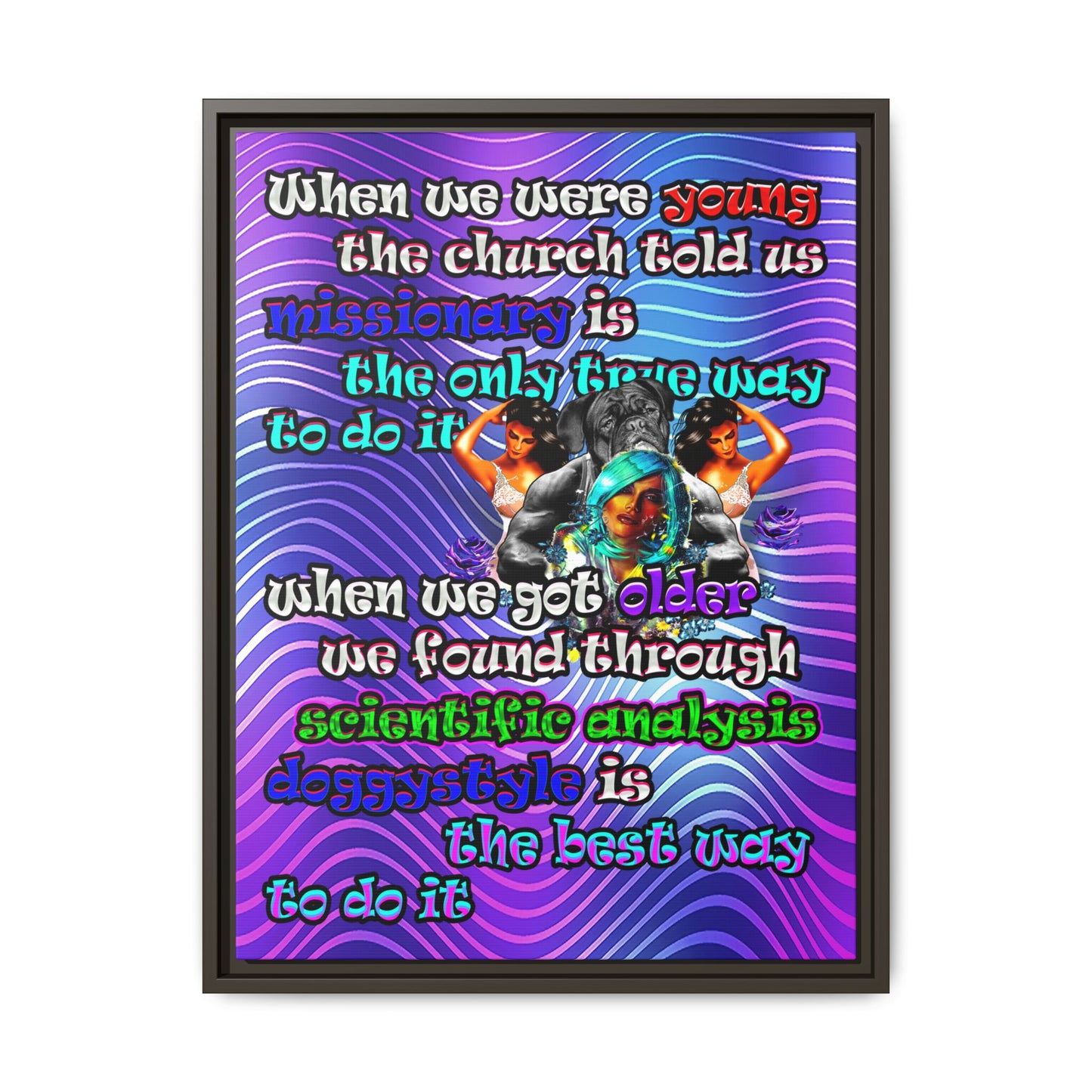 doggystyle - framed canvas art (purple wave)