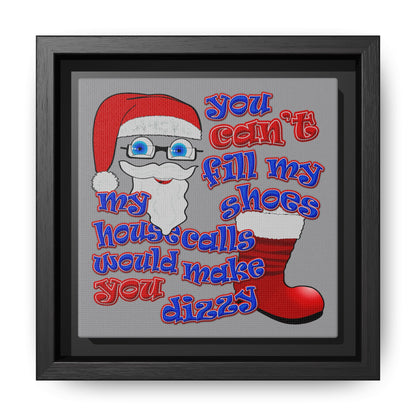 santa's shoes - framed canvas art (grey)
