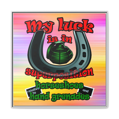 my luck - framed canvas art (color blur)