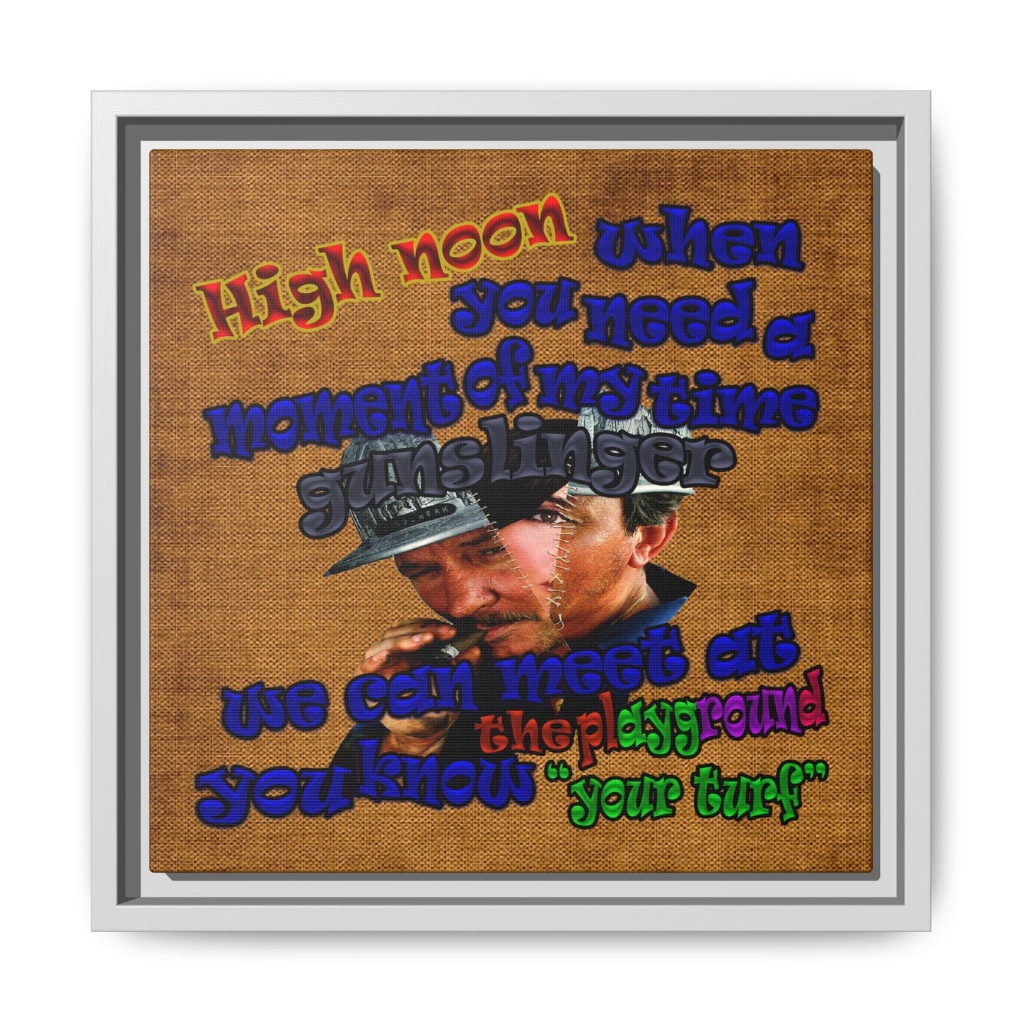 high noon - framed canvas art (brown papyrus)
