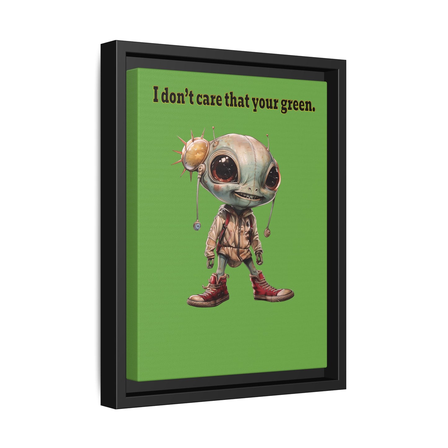I don't care that your green - framed canvas art (green)