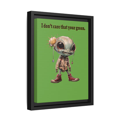 I don't care that your green - framed canvas art (green)