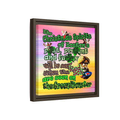 christmas spirits of boston - framed canvas art (color blur)