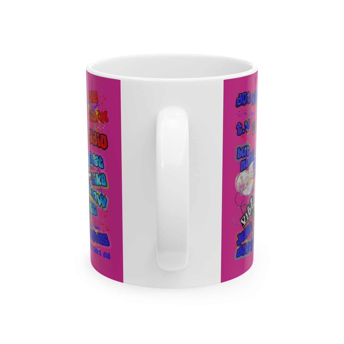 drop the beat - White Mug (pink)