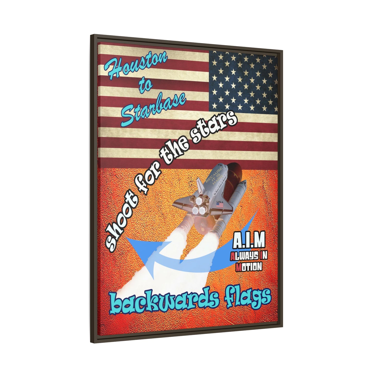 shoot for the stars - framed canvas art (burnt orange)