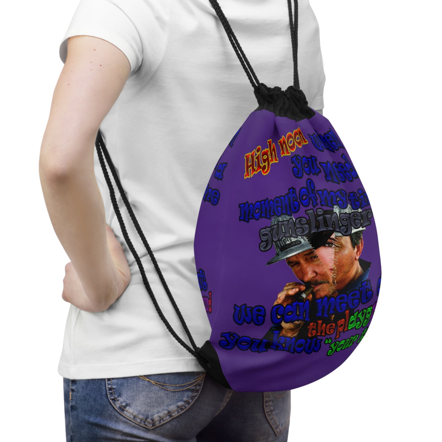 high noon - Drawstring Bag (purple)