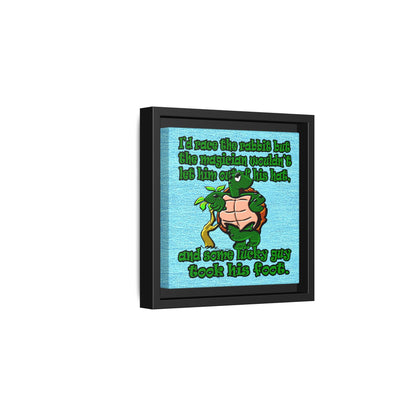 turtle race - framed canvas art (faded blue)