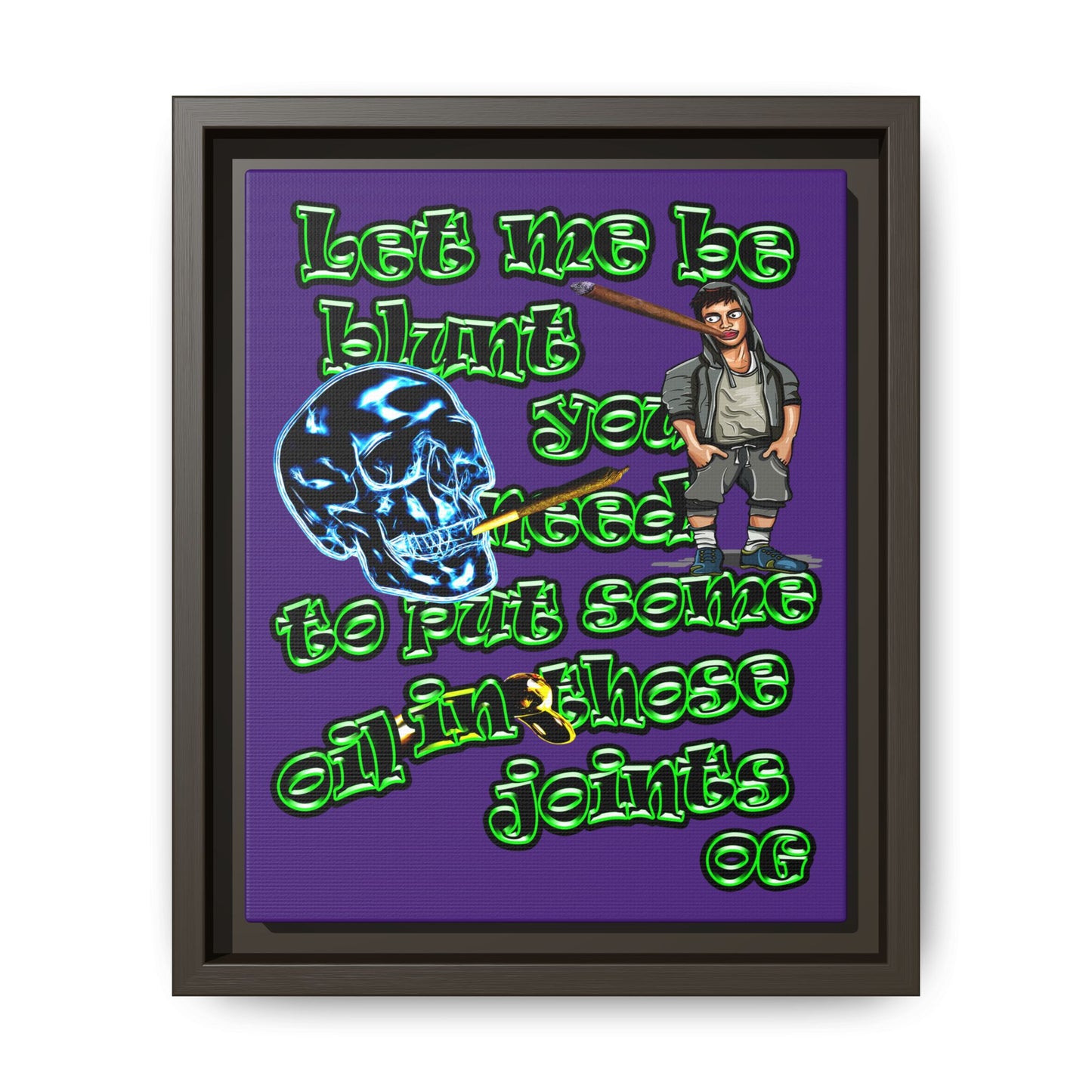 og - framed canvas art (purple)