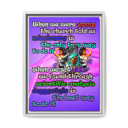 doggystyle - framed canvas art (purple-pink wave)