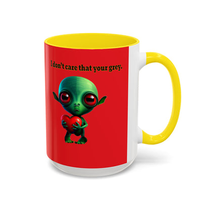 I don't care that your grey - Accent Mug (red)