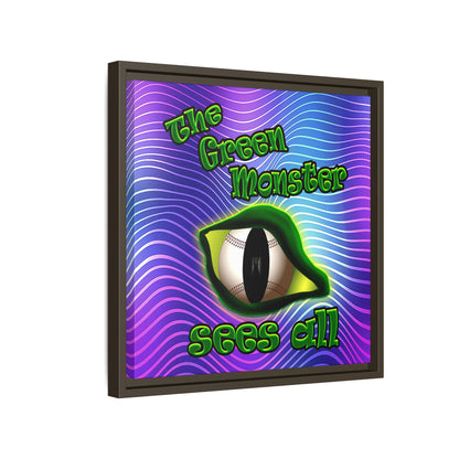 green monster - framed canvas art (purple wave)