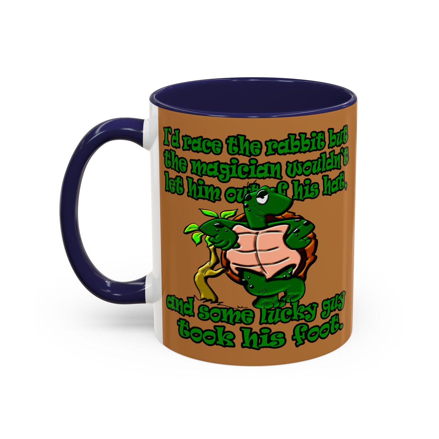 turtle race - Accent Mug (light brown)