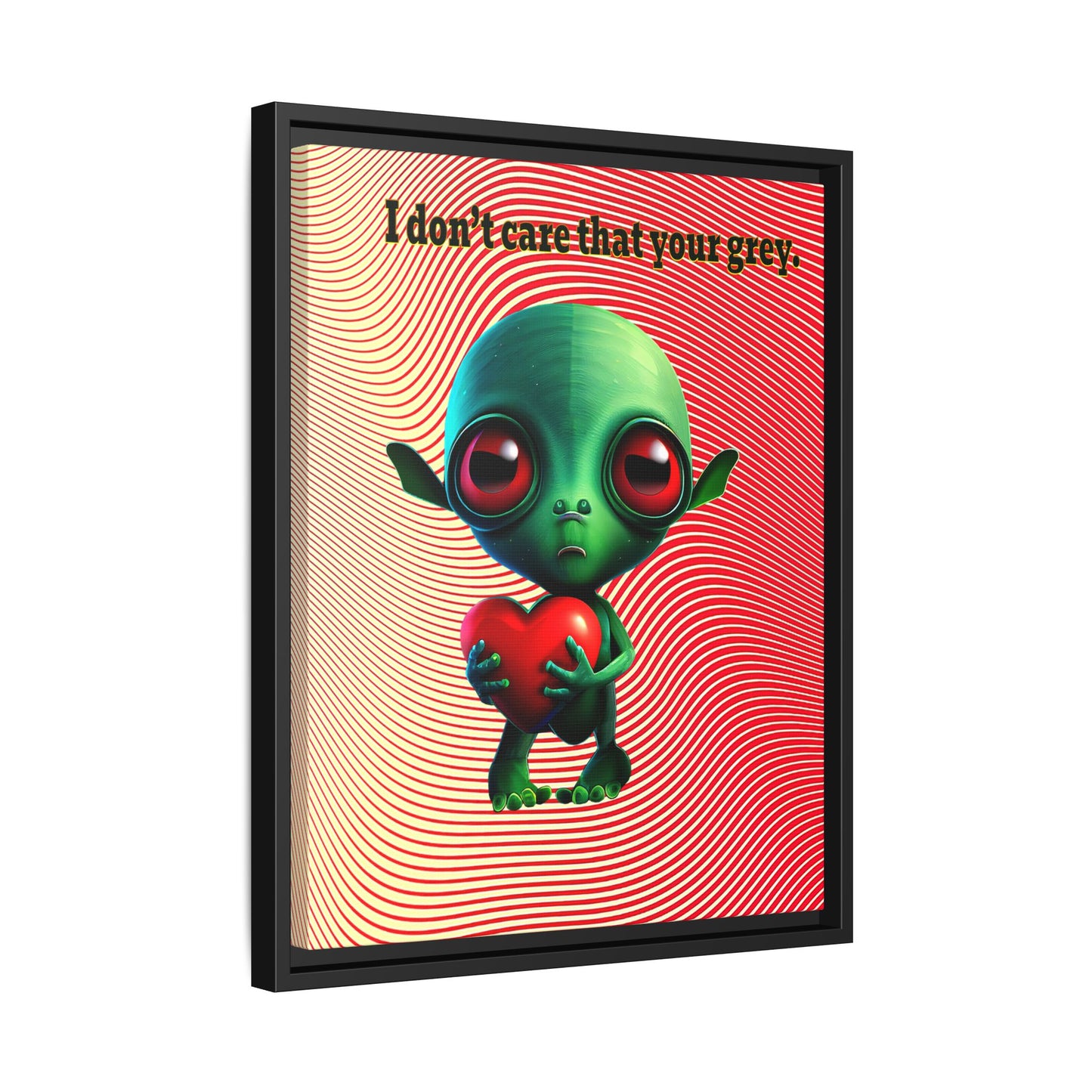 I don't care that your grey - framed canvas art (yellow-orange wave)