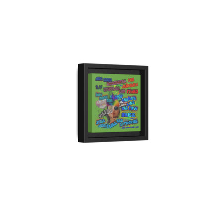 drop the beat - framed canvas art (green)