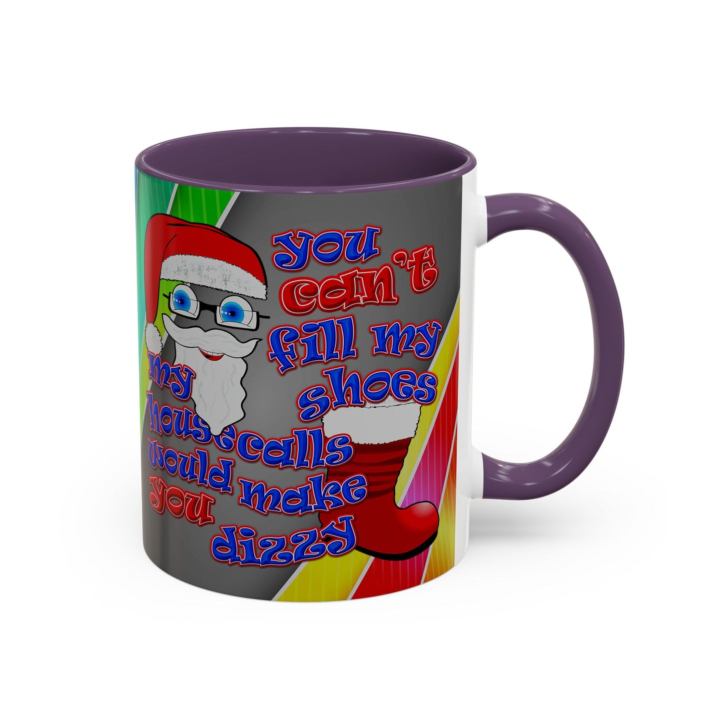 santa's shoes - Accent Mug (rainbow split)