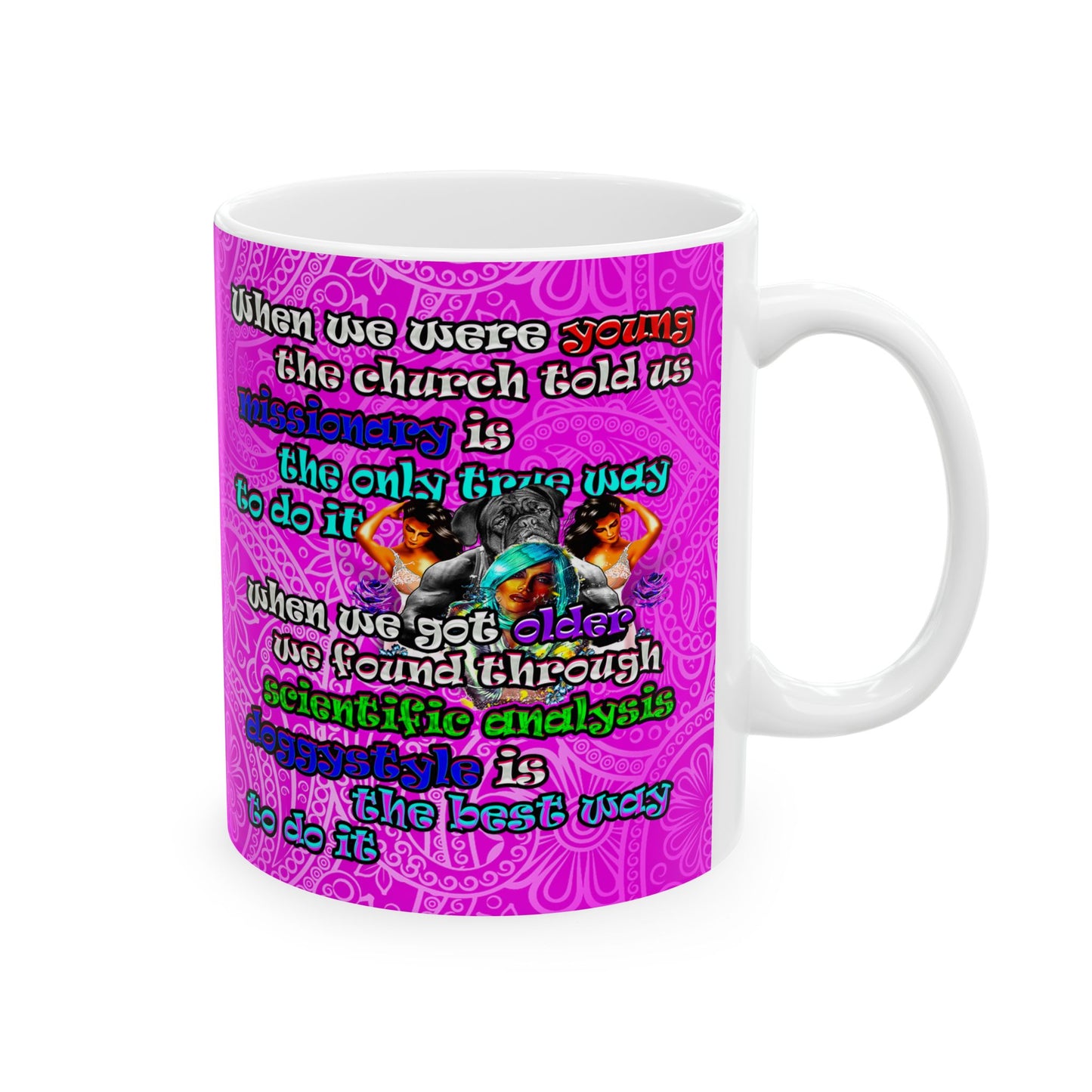 doggystyle - White Mug (pink swirl)