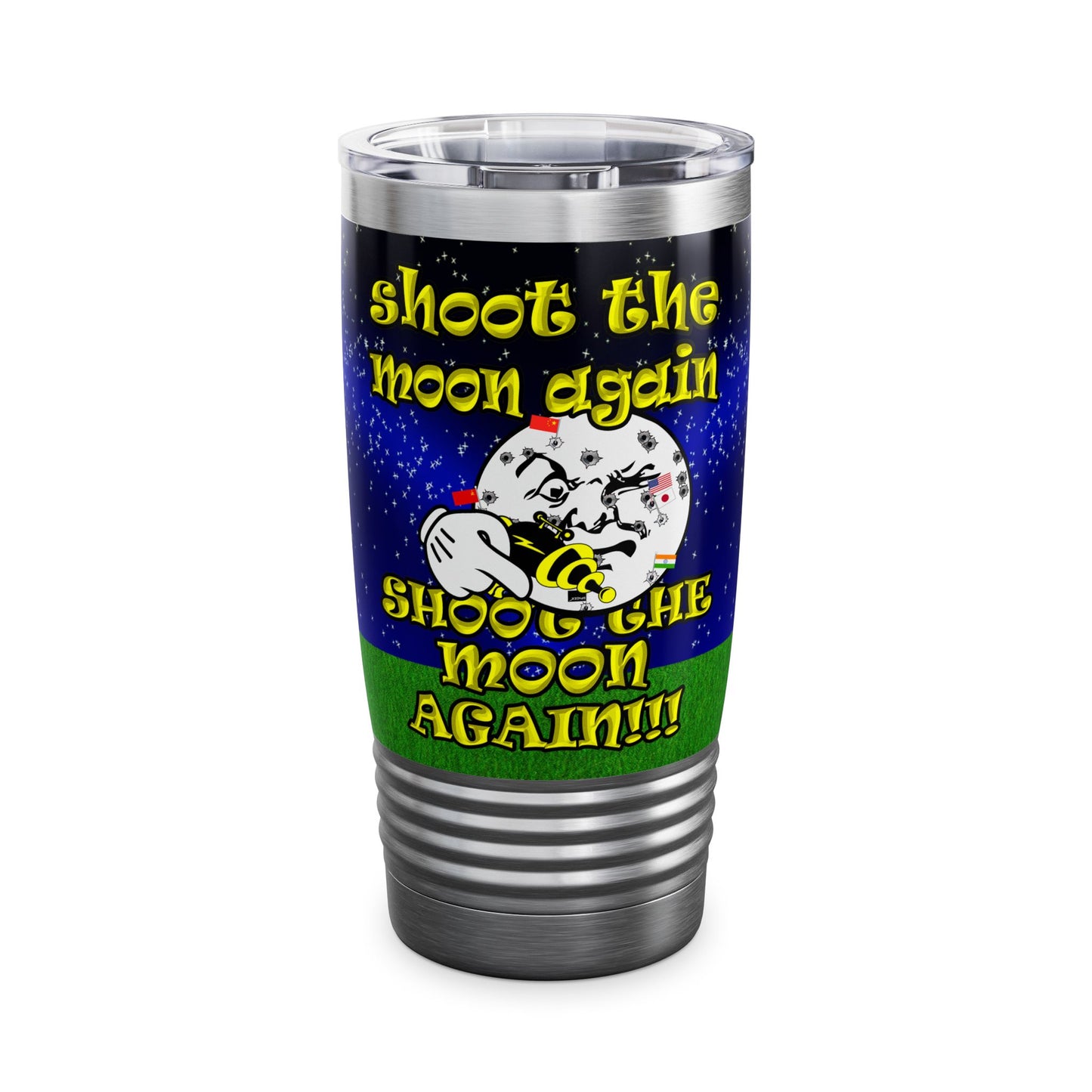 shoot the moon again - Ringneck Tumbler, 20oz ('snoops' background)