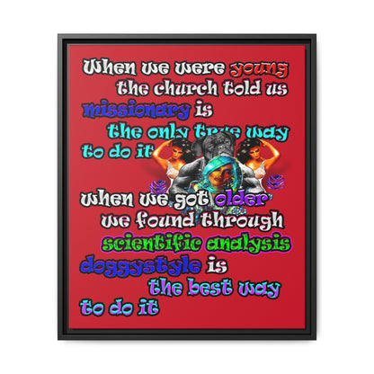 doggystyle - framed canvas art (dark red)