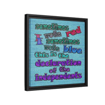 declaration of the independents - framed canvas art (faded blue)