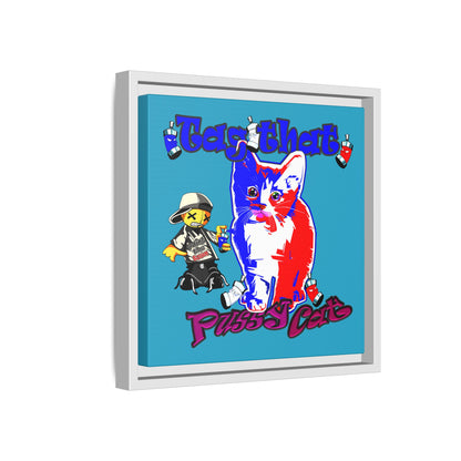 tag that - framed canvas art (turquoise)