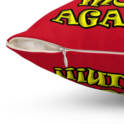 shoot the moon again - Spun Polyester Square Pillow - (dark red)