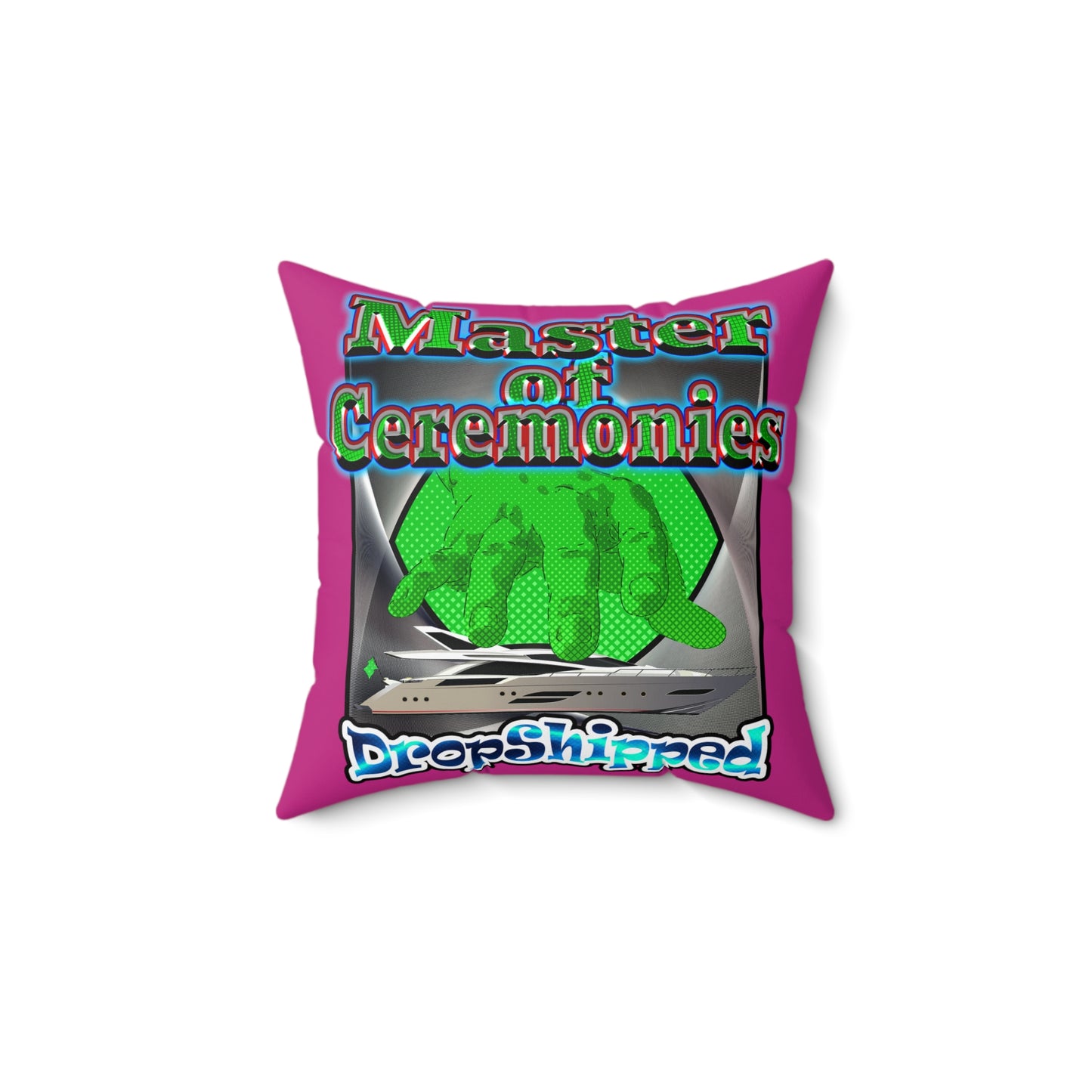 logo - Faux Suede Square Pillow - (pink)