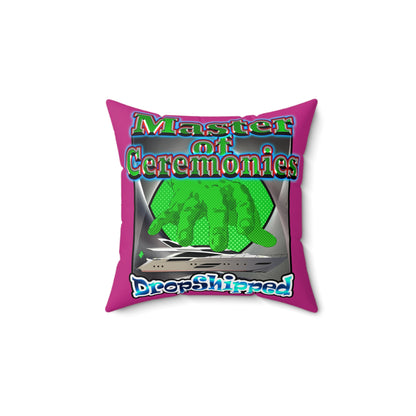 logo - Faux Suede Square Pillow - (pink)