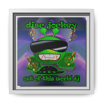 disc jockey - framed canvas art (grey-pink wave)