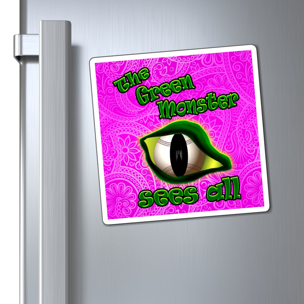 green monster - Magnets - (pink swirl)