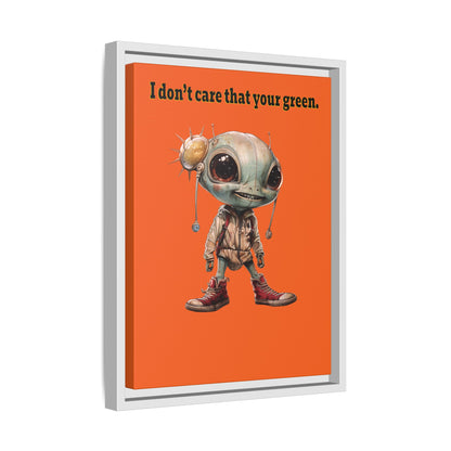 I don't care that your green - framed canvas art (orange)