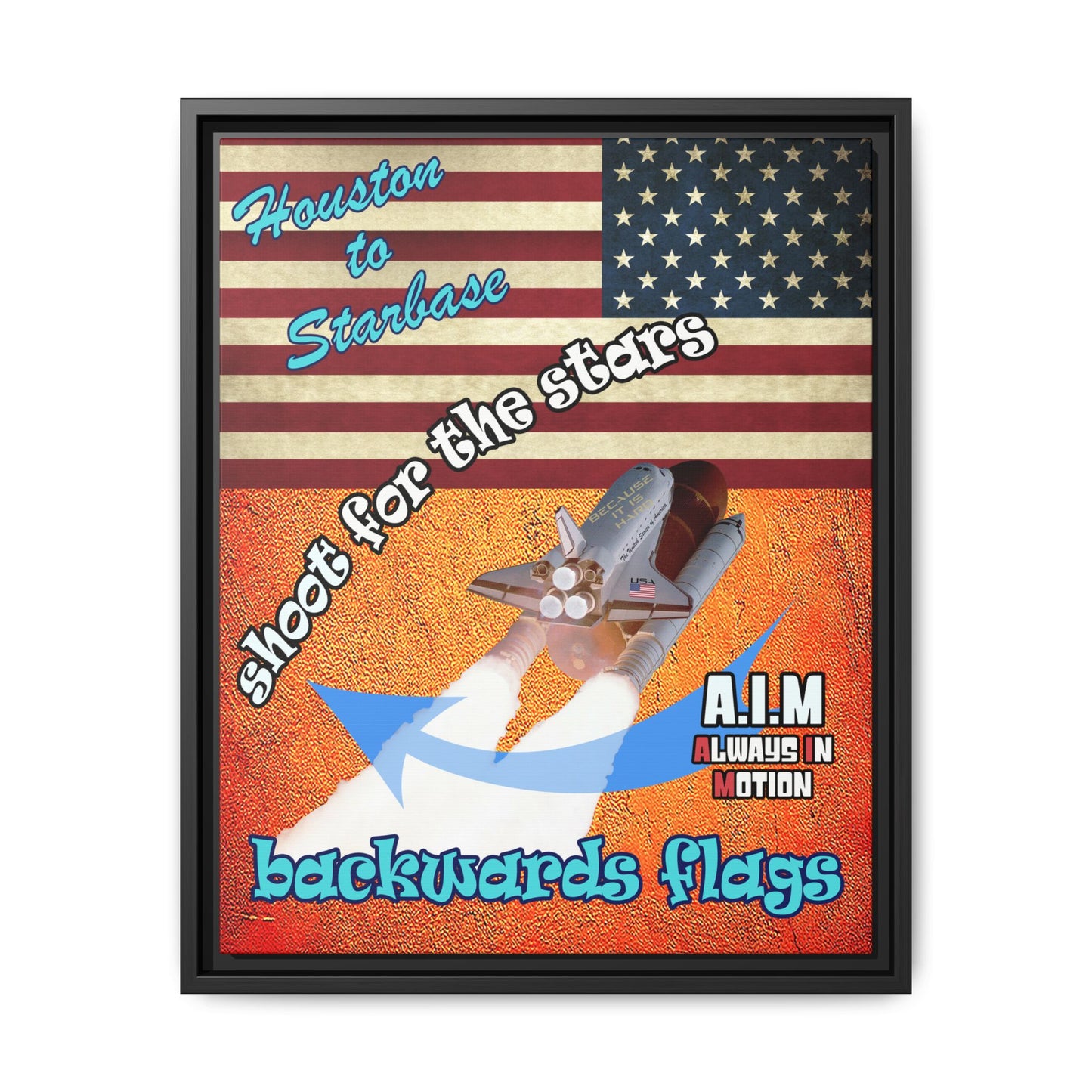 shoot for the stars - framed canvas art (burnt orange)