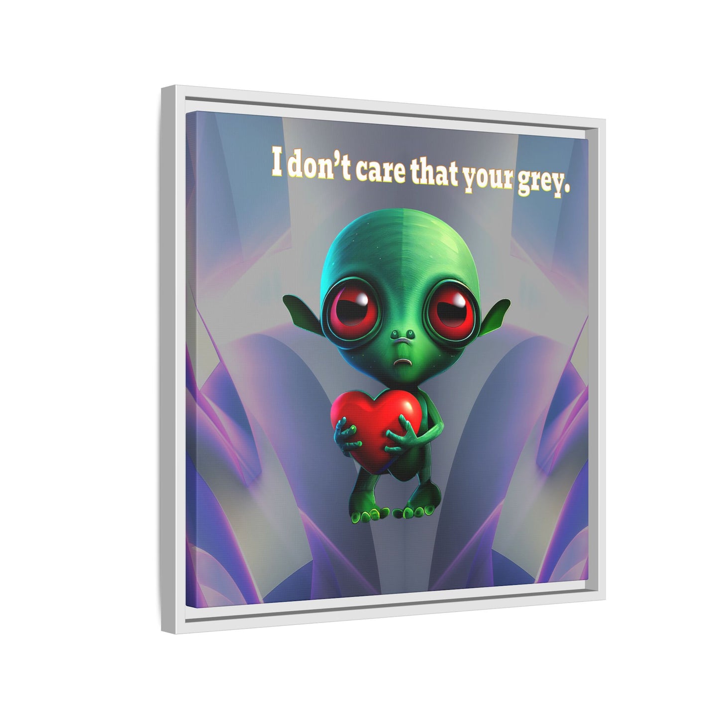 I don't care that your grey - framed canvas art (grey-pink wave)