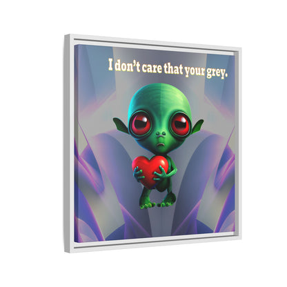 I don't care that your grey - framed canvas art (grey-pink wave)