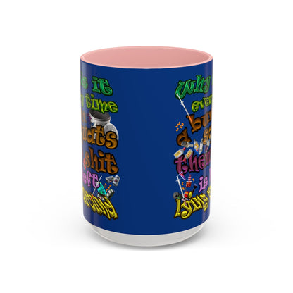 the bum's shit - Accent Mug (dark blue)