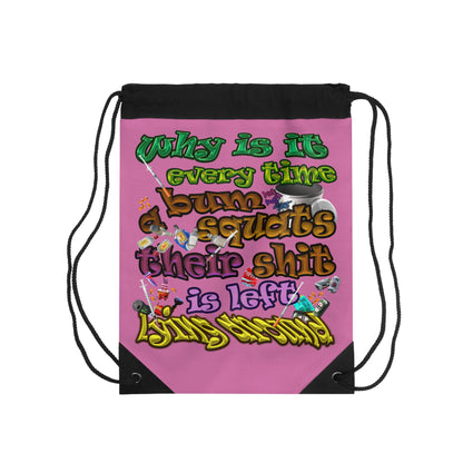the bum's shit - Drawstring Bag (light pink)