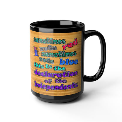 declaration of the independents - Black Mug (butterscotch wood finish)