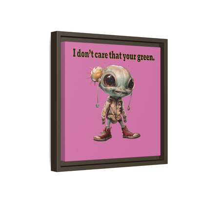 I don't care that your green - framed canvas art (light pink)